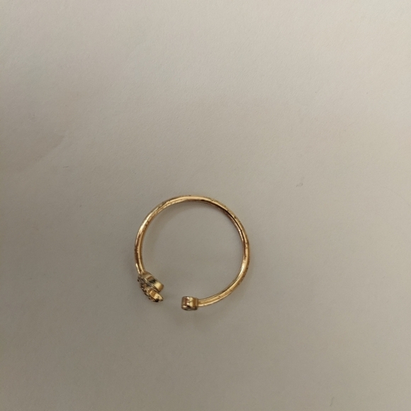 Gold Tone Ring with  Half Moon Rhinestone - Picture 4 of 4